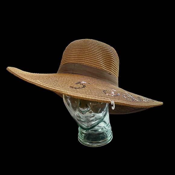 Sun ‘n’ Sand HEADWEAR ‘5 O’clock Somewhere’ Brown Wide Brim Hat NWOT - Picture 3 of 6